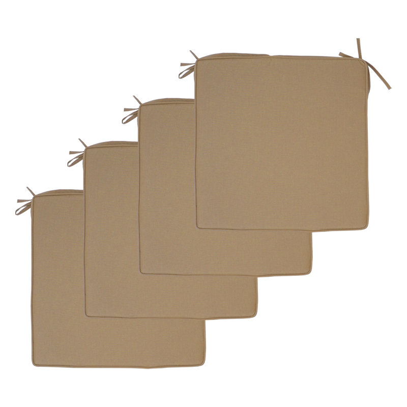 Coussins de terrasse extérieurs 56 x 56 x 10 cm, ensemble de 4 - Taupe, Brun taupe