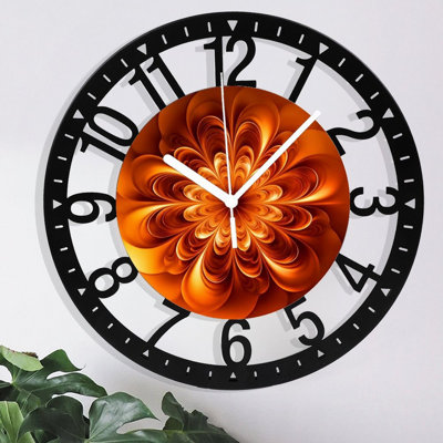 Horloge murale ronde en fer 10 po avec mouvement à quartz silencieux, chiffres arabes, impression UV