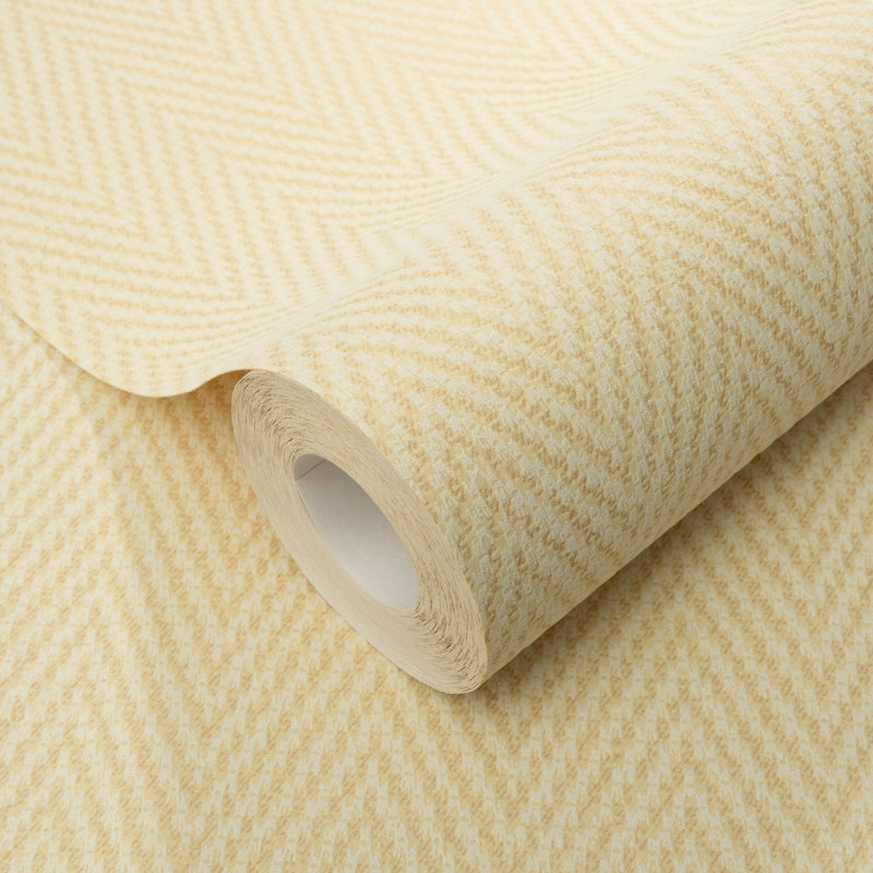 Papier peint à rayures Varella, Yellow
