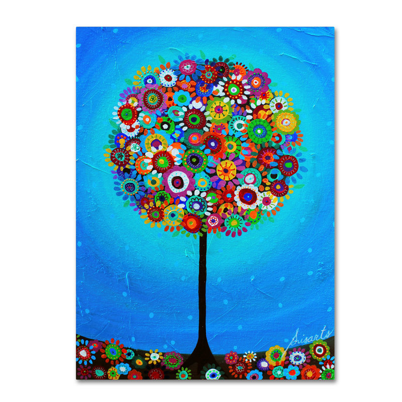 Vibrant Multicolor Floral Tree Canvas Art, 27" x 33"