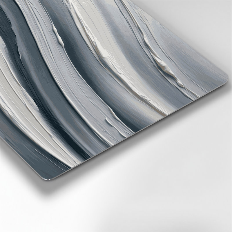 Art mural en métal DiagonalStripes, H 16 po x l 16 po