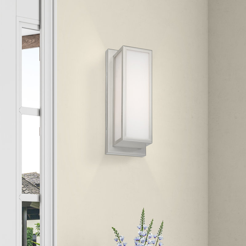 Barre d'éclairage de salle de bain 1 lumière DEL Aminah, Nickel brossé