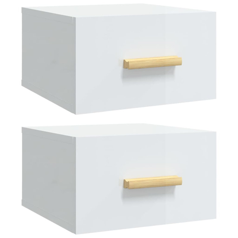 Santucci 35cm W Manufactured Wood Bedside Table, Walnut, Set of 2