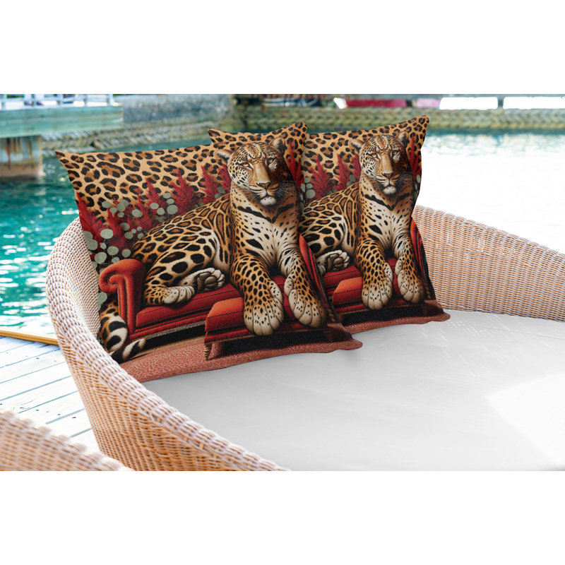 Housse de coussin en tissu pour l'intérieur et l'extérieur, H 24 po x l 24 po, Carré