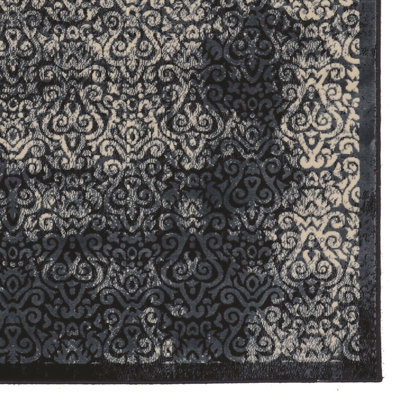 Tapis bleu marine Ephraim, Rectangle de 5 pi x 7 pi 6 po