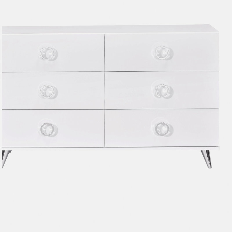 Coiffeuse blanche à 6 tiroirs