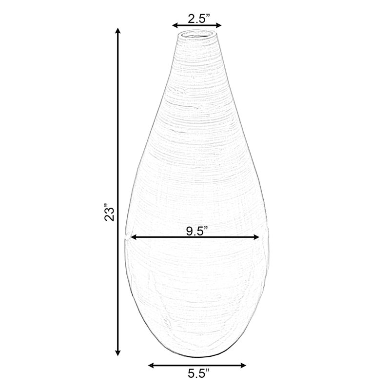 Qailah Solid Wood Floor Vase, 15" H x 6" W x 6" D