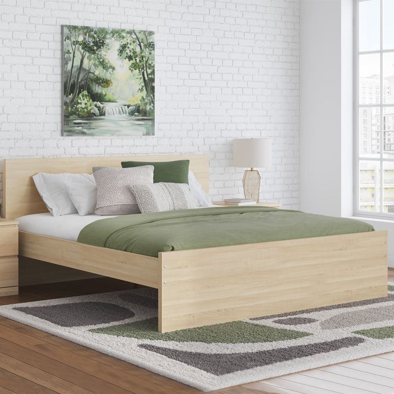 Dunagan King Panel Platform Bed, King, Beige