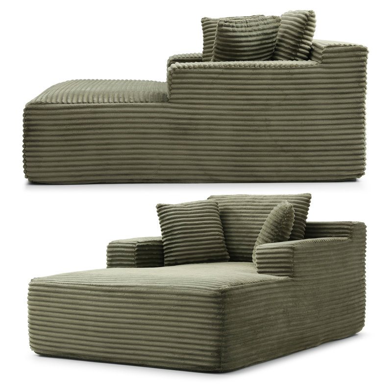 Canapé surdimensionné en velours côtelé à compression, aucun assemblage requis, Vert forêt
