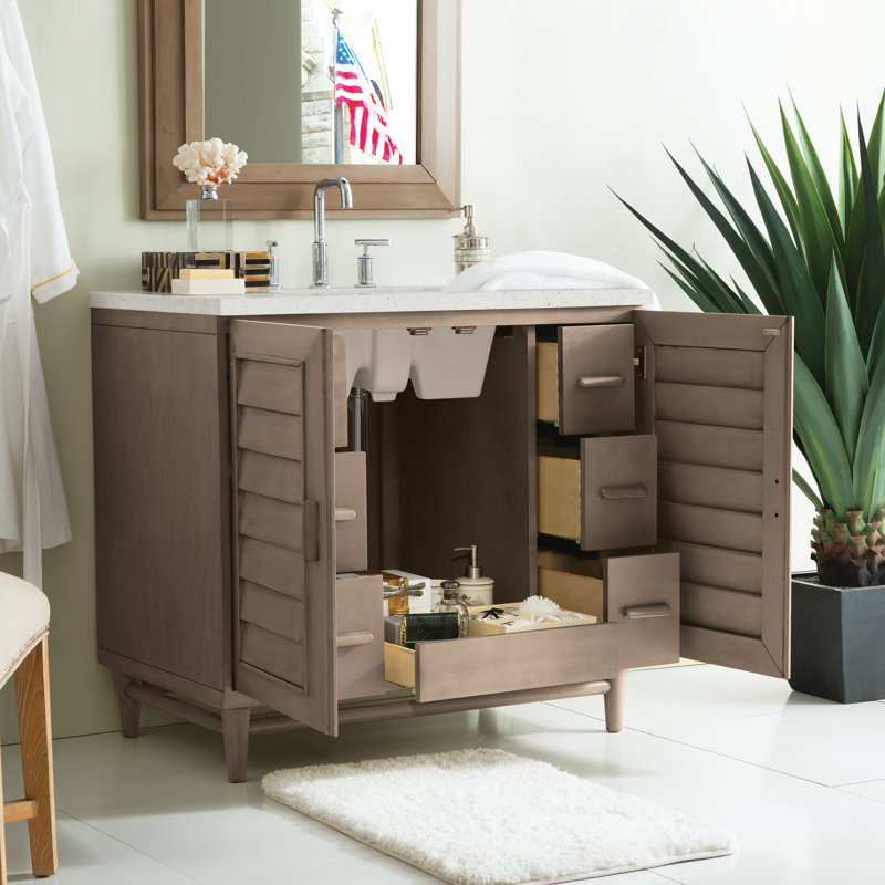 Portland 36'' W Single Vanity, Lime Delight, Whitewashed Walnut, 8" Widespread