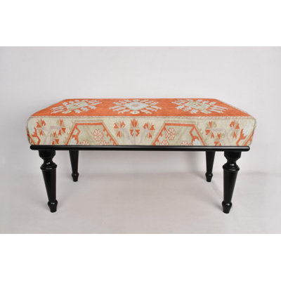 Kilim motif banc, banc orange, banc repose-pieds, banc rembourré, banc tapis turc, banc Kilim, banc de décoration intérieure, banc fait à la main