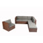 Ensemble de conversation modulaire en rotin avec coussins 4 pièces Cotswald-42897407