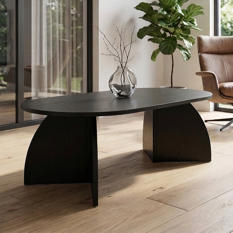 Table basse Aurelle, Bois noir