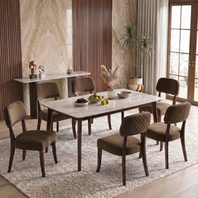 Ensemble de 2 chaises d'appoint Mid-Century rembourrées en bois massif