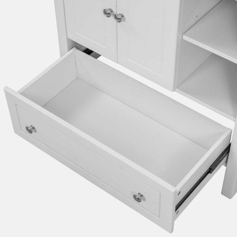 White Pine Wood Freestanding Bathroom Vanity Base
