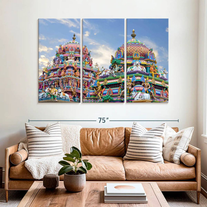 Temples indous Adella Gopuram, H 42 po x l 65 po