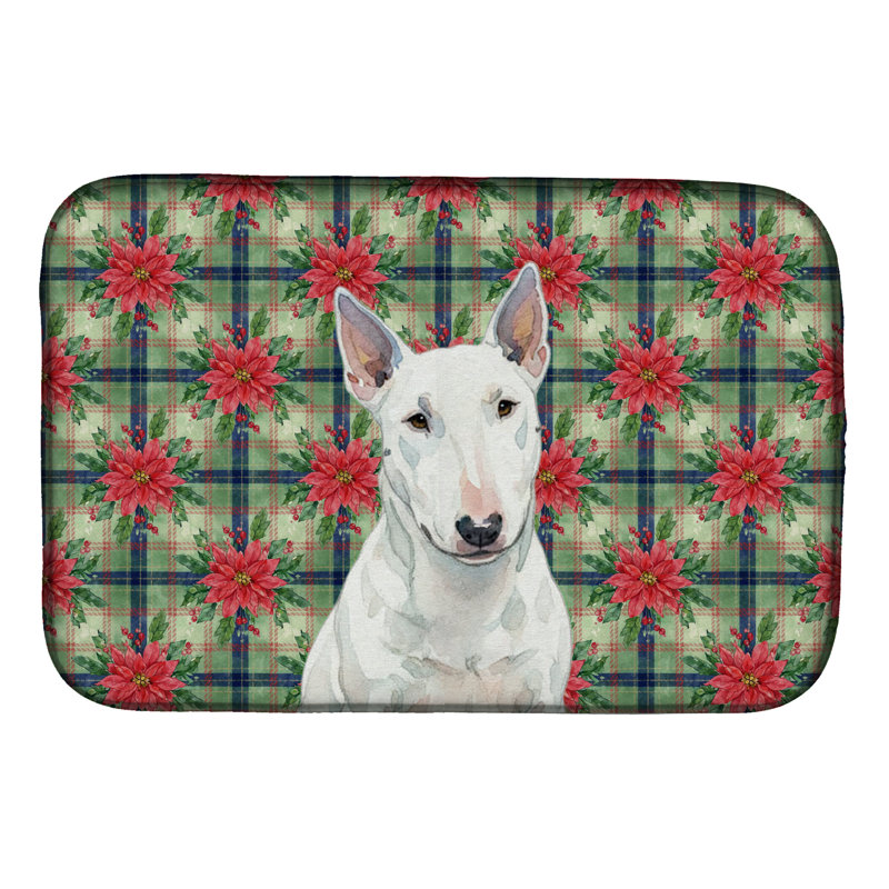Tapis de séchage blanc miniature Bull Terrier