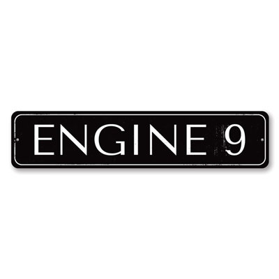 Enseigne en aluminium «Engine Number 9»