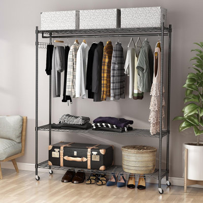 Fierros 47.2'' Metal Rolling Clothing Rack