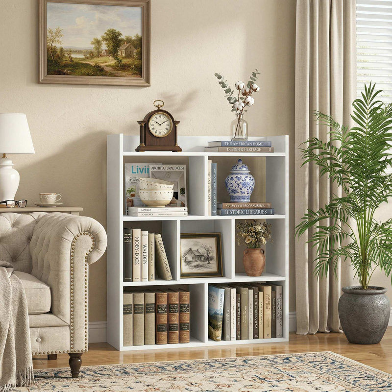 Bibliothèque autoportante à 7 cubes, 7 pièces, équipée de dispositifs de sécurité anti-surmatelas et de bords arrondis sans bavures, convenant au salon, au bureau et à la maison