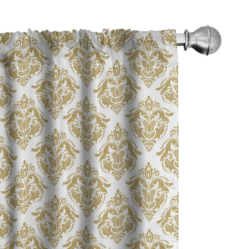 Damask Semi-Sheer Rod Pocket Sliding Panel, 28" x 95"