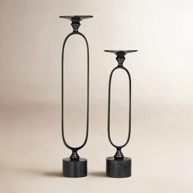 Tabletop Candlestick, Black