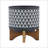 CERAMIC AZTEC PLANTER ON WOODEN STAND, GRAY-889359270