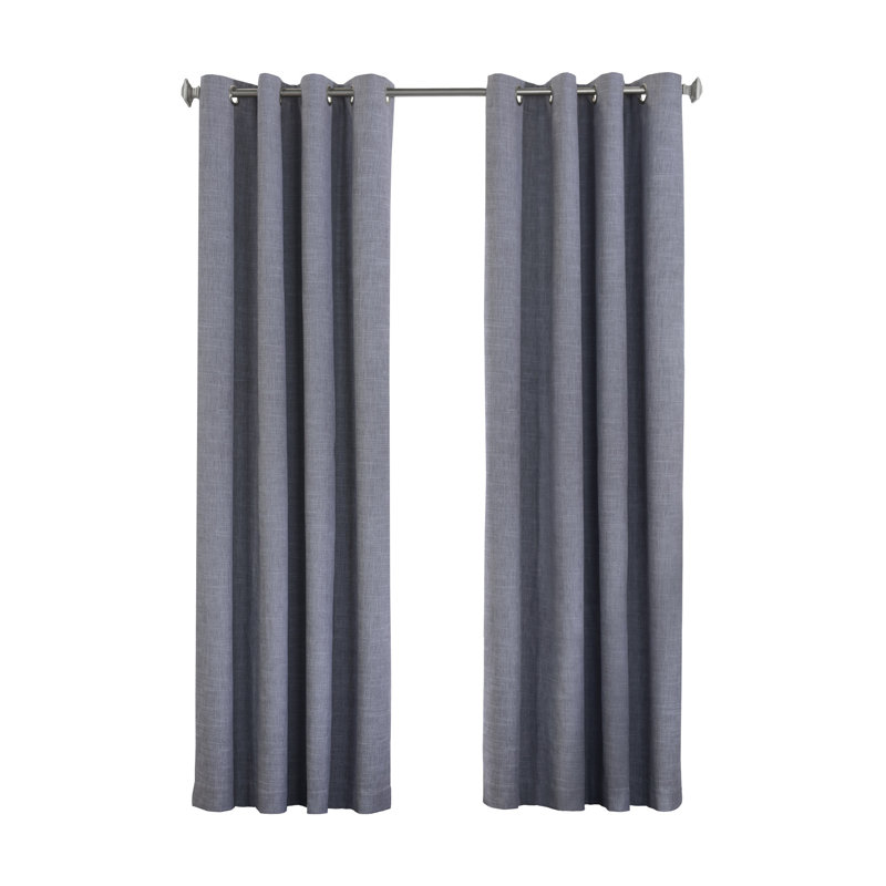 Rideau occultant avec œillets Maya - Bleu ardoise, L 52 po x L 95 po