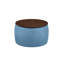Rond avec rangement, combinaison de velours bleu 2 en 1 pour le bureau de la chambre à coucher, repose-pieds carré confortable, jeu de plateau réversible et fonction de plateau, rangement