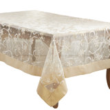 Rectangular_Snowflake And Ribbon Design Printed Tablecloth
