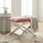 Holley X Bench Ottoman, 23", Blush Pink