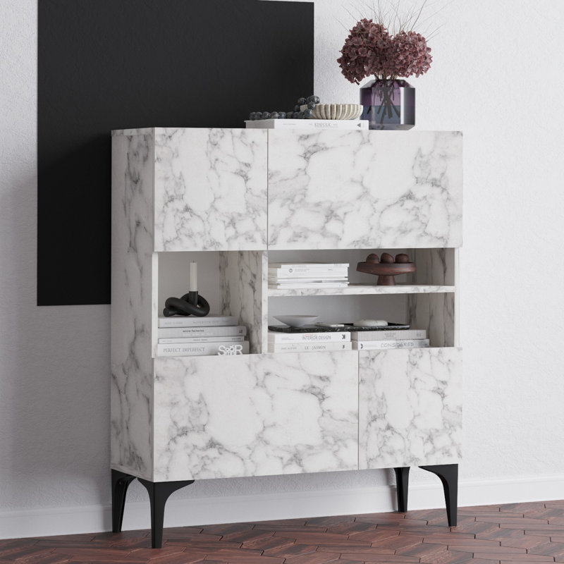 Elegance 35cm Console Table, Carrara Marble