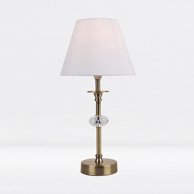Avoca Lamp, Antique Brass, White