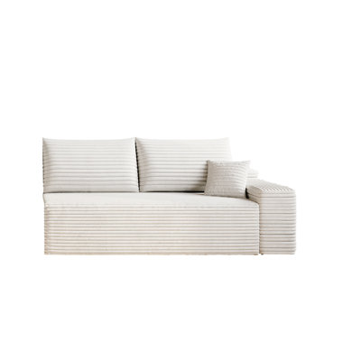Canapé modulaire moderne avec méridienne gauche - Revêtement en velours côtelé moelleux, aucun assemblage requis