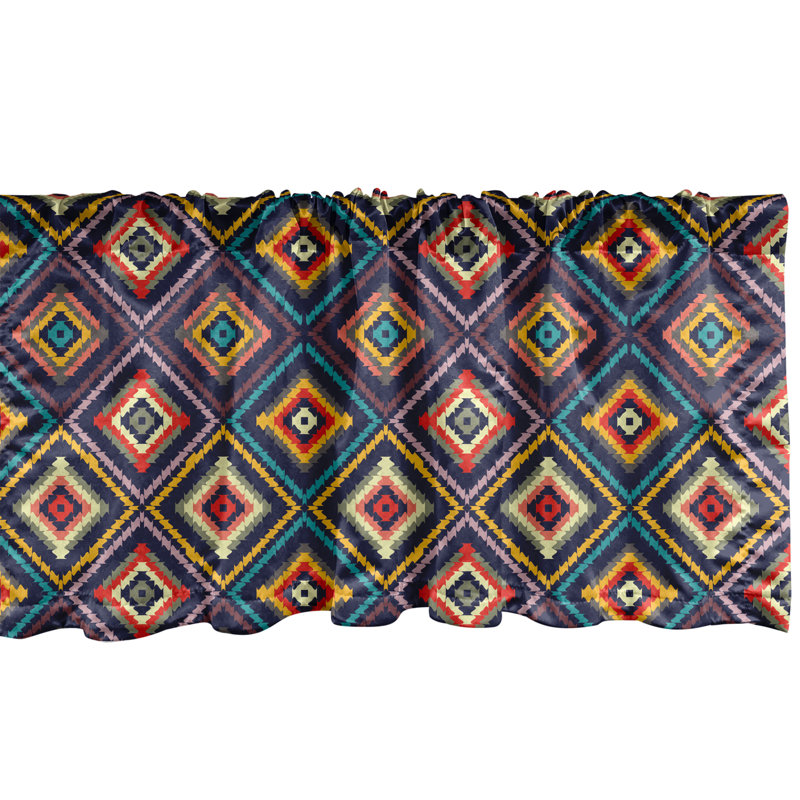Multicolore ensemble de cantonnières concentriques ondulées Ambesonne, L 12 po x L 54 po