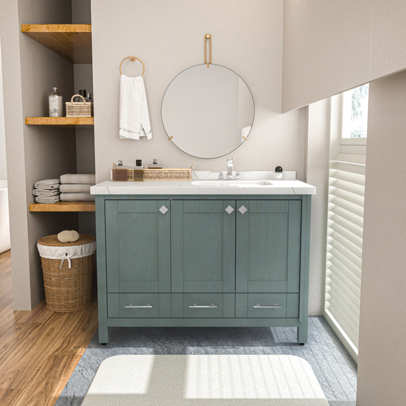Ensemble de meuble-lavabo simple 47 po Elektra, Bleu-vert