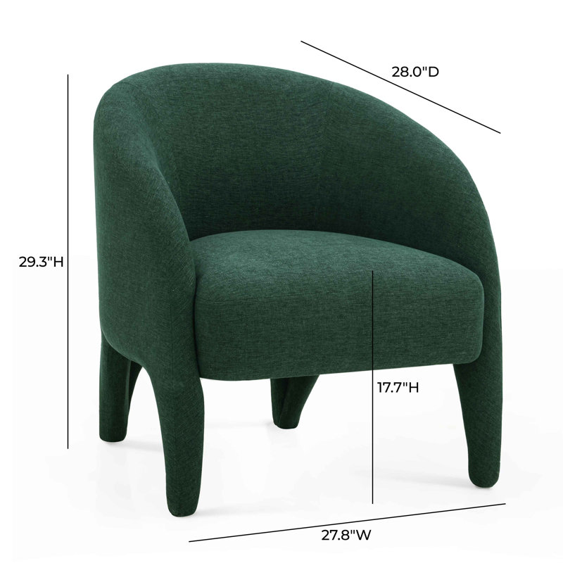 Fauteuil d'appoint en chenille vert forêt Kris, Vert