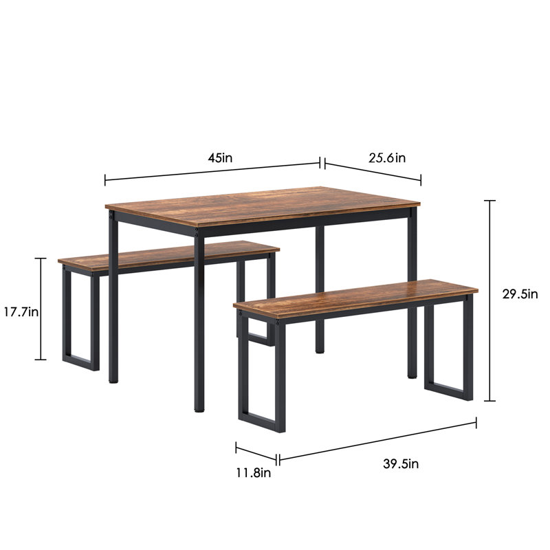 Ensemble repas pour 4 personnes Schick, Brun / noir