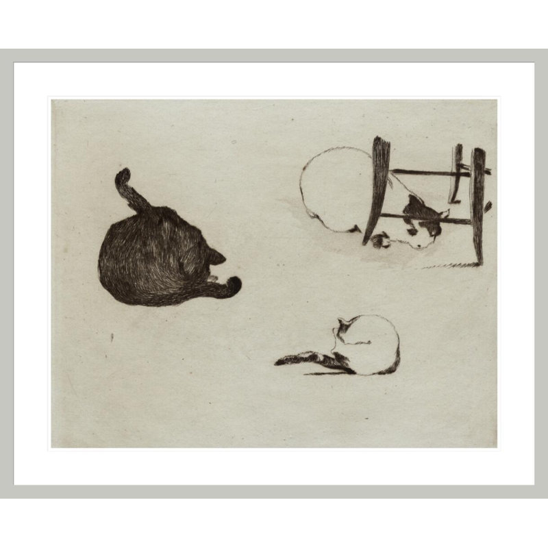 Les chats par Giclée encadrée, 33,5 po H x 40,79 po po