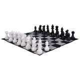 12" Giant Plastic Chess Set with a Quick Fold Nylon Board