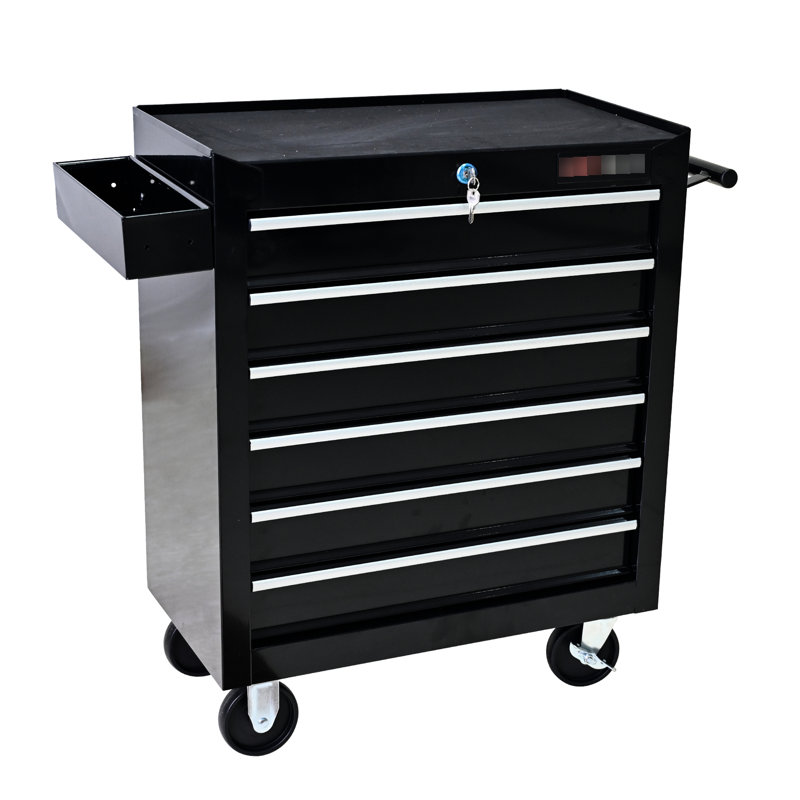 Rangement pour outils de réparation à 6 tiroirs avec système de verrouillage et roulettes