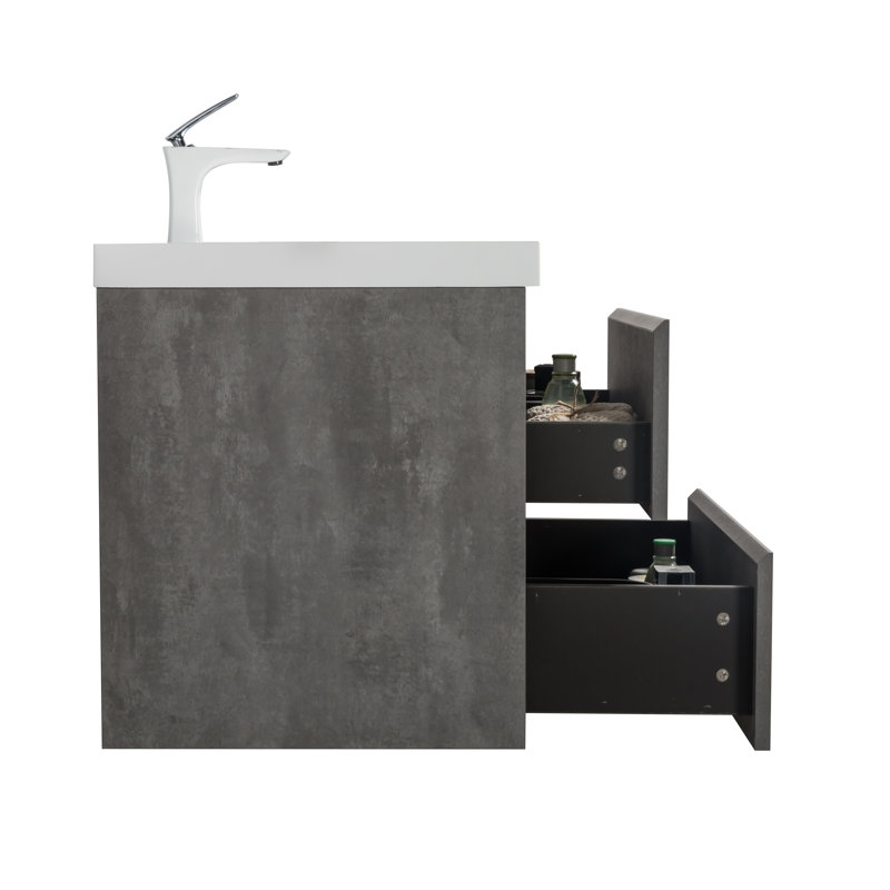 Cono 29.5" Wall-Mounted Single Bathroom Vanity Set