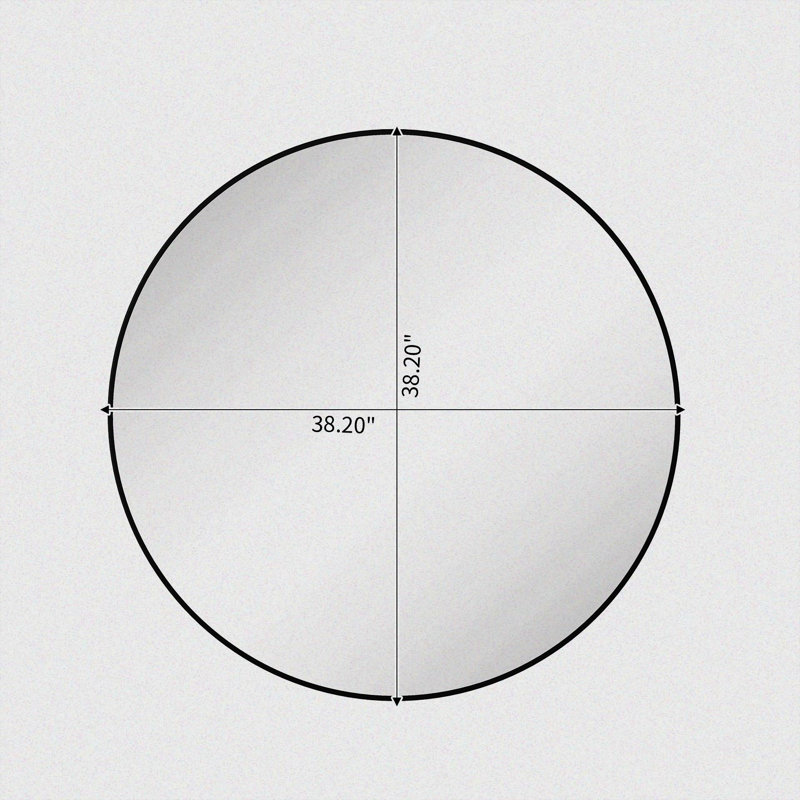 Miroir mural rond en métal, Noir