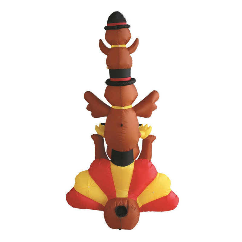  6 ft. Prelit Turkey Stack Inflatable