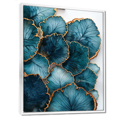 Agate, rivière des feuilles, diapositive en bois I - feuilles, impressions encadrées