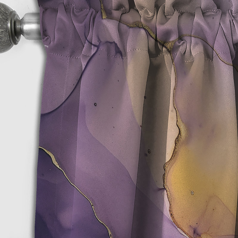 Nuage d'encre mauve et doré mauve - rideau occultant à motif de fractales - 1 panneau, L 52 po x L 108 po