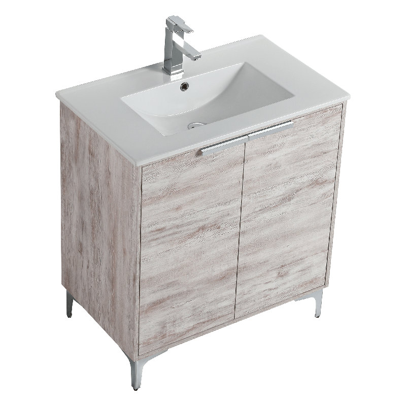 Ensemble de meuble-lavabo simple 30 po Deaunte, Chrome poli