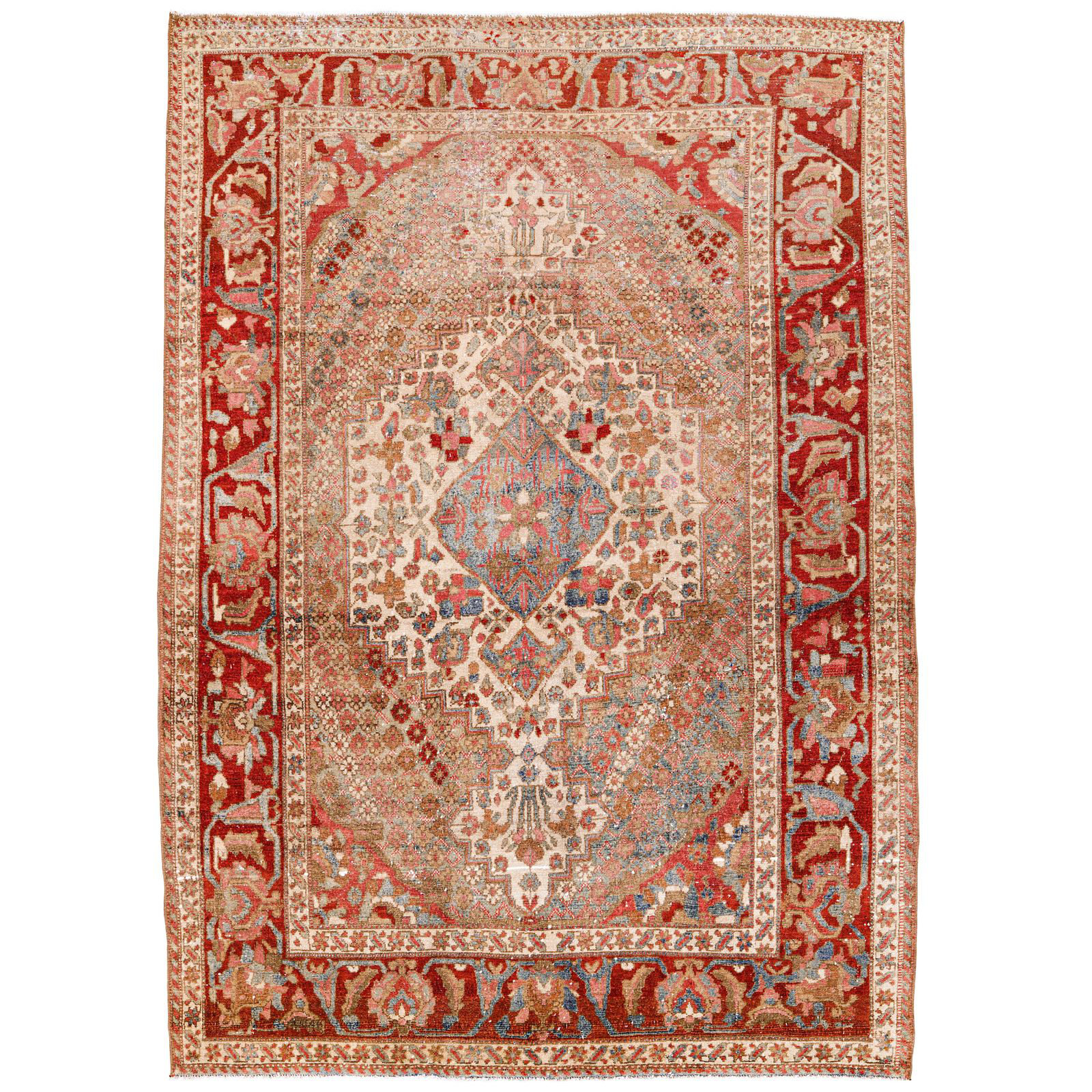 Home and Rugs One-of-a-Kind 4'10'' x 6'11'' 1990s Area Rug in Beige/Red ...