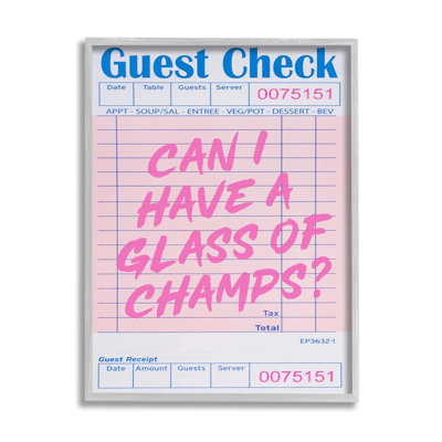 Vintage Receipt Champagne Phrase Floater Frame by House of Lulu