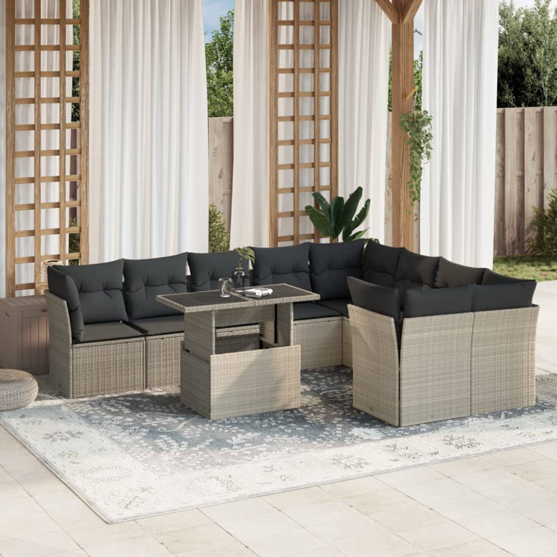  Garden Sofa Set Light Grey